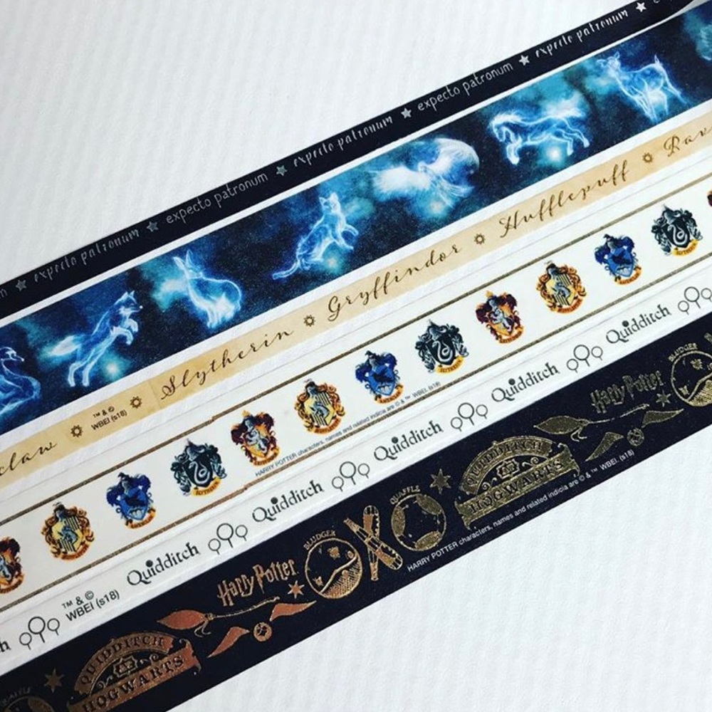 Harry Potter Washi Tape, House Crests, Quidditch or Patronus